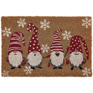X-Mas FUßMATTE Coco Christmas, Mehrfarbig, Kunststoff, Naturmaterialien, Weihnachten, rechteckig, 40x60 cm, recycelbar, Teppiche & Böden, Fuß & Stufenmatten, Fußmatten und Schmutzfangmatten