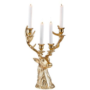 X-Mas Kerzenhalter , Gold , Metall , 30x40x18 cm , zum Stellen , Dekoration, Windlichter & Kerzenhalter, Kerzenhalter