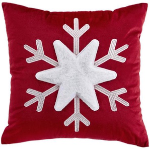 X-Mas Kissenhülle, Rot, Textil, 45x45 cm, bügelleicht, Wohntextilien, Bezüge, Kissenbezüge