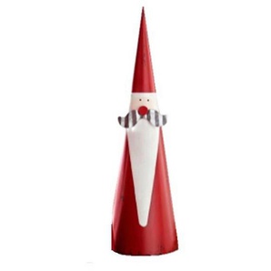 X-Mas Weihnachtsmann, Rot, Weiß, Metall, Weihnachtsmann, 43 cm, Handmade in India, Kunsthandwerk, stehend, handgemacht, handgemalt, Dekoration,