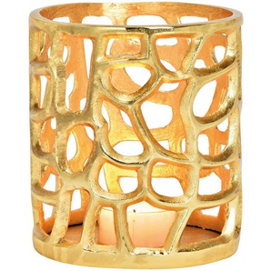 X-Mas Windlicht, Gold, Metall, 14x17x14 cm, Dekoration, Windlichter & Kerzenhalter, Windlichter