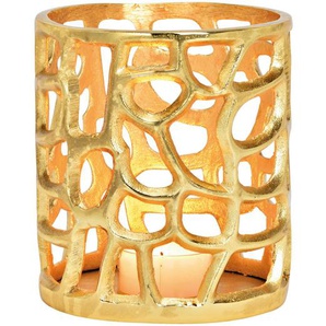 X-Mas Windlicht, Gold, Metall, 14x17x14 cm, Dekoration, Windlichter & Laternen, Windlichter