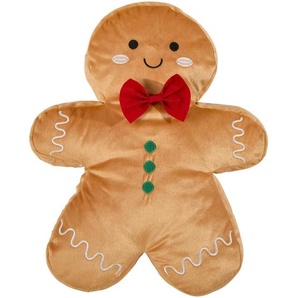 X-Mas Zierkissen, Braun, Textil, 40x32 cm, hochwertige Qualität, Wohntextilien, Kissen, Dekokissen