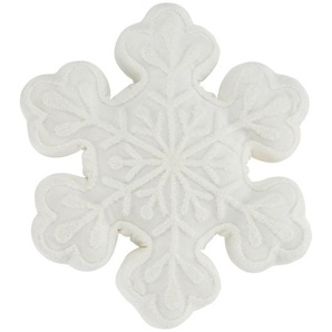 X-Mas Zierkissen Snowflake, Weiß, Textil, Füllung: Polyester, 43x5x43 cm, formstabil, Wohntextilien, Kissen, Dekokissen