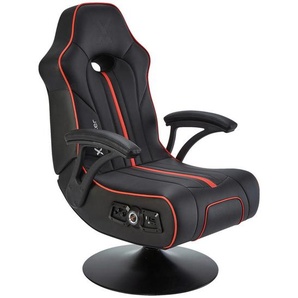 X Rocker Gamingsessel, Rot, Schwarz, Textil, 63x103.5x70 cm, USB-Anschluss, Sitzfläche 360° drehbar, abwischbar, Bluetooth-Lautsprecher, gepolsterte Armlehnen, Kinder- & Jugendzimmer, Jugendmöbel, Gamingstühle