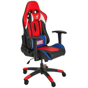 X Rocker Gamingstuhl Marvel, Rot, Schwarz, Weiß, Royalblau, Kunststoff, Leder, Stein, Lederlook, 55x113-117x62.5 cm, Wippfunktion, Sitzfläche 360°
