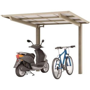 Einzelcarport XIMAX Smart Port Typ 60 Standard-Edelstahl-Look Carports Gr. H: 240 cm, silberfarben (edelstahlfarben) Carports Aluminium