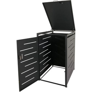Xl 1er-/2er-Mülltonnenverkleidung HHG 389, Mülltonnenbox, erweiterbar 116x71x98cm anthrazit, Stahl 39kg
