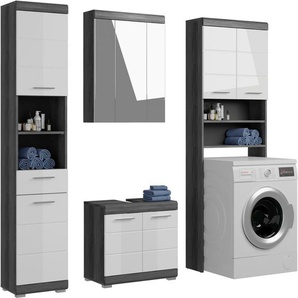 INOSIGN Badmöbel-Set Siena, (Set, 4-St), Hochschrank, Spiegelschr., Waschbeckenunterschrank,Waschmaschinenumbau