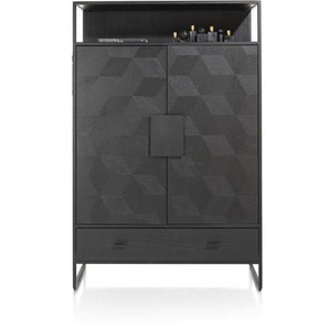 XOOON Capella Schrank Eichenfurnier Onyx/Metallgestell schwarz