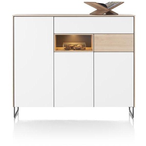 XOOON Lindfield Highboard mit LED, 3 Türen Holzwerkstoff/Metall