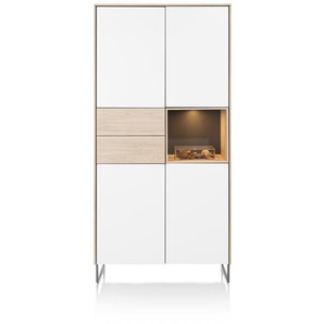 XOOON Lindfield Schrank mit LED, 4 Türen Holzwerkstoff/Metall