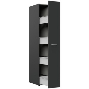 Xora Apothekerschrank, Graphit, Holzwerkstoff, 4 Fächer, 30x185x54 cm, BQ - Bündnis für Qualität, Made in Germany, DIN EN ISO 9001, individuell