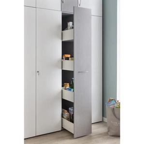 Xora Apothekerschrank, Grau, Weiß, Kunststoff, 30x185x54 cm, BQ - Bündnis für Qualität, Made in Germany, DIN EN ISO 9001, individuell planbar, Küchen,