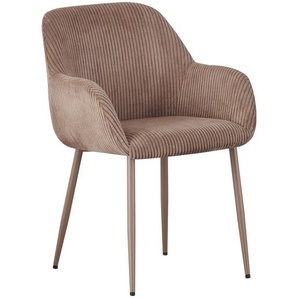 Xora Armlehnstuhl, Taupe, Metall, Textil, Rundrohr, 57.5x84x61 cm, Esszimmer, Stühle, Esszimmerstühle, Armlehnenstühle