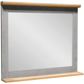 Xora Badezimmerspiegel, Eiche Artisan, Grau, Holzwerkstoff, Glas, rechteckig, 80x69x12 cm, Made in EU, Ablage, Badezimmer, Badezimmerspiegel, Badspiegel