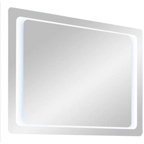 Xora Badezimmerspiegel Xora 374, Metall, Glas, rechteckig, 90x70x3 cm, Made in Germany, waagrecht montierbar, Badezimmer, Badezimmerspiegel, Badspiegel
