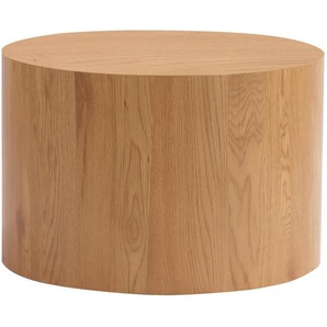 Xora Beistelltisch, Eiche, Holzwerkstoff, rund, Sockel, 60x40x60 cm, Wohnzimmer, Wohnzimmertische, Beistelltische