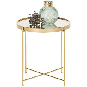 Xora Beistelltisch, Gold, Metall, Glas, rund, rund, 42.5x45.5x42.5 cm, Wohnzimmer, Wohnzimmertische, Beistelltische, Beistelltische Metall