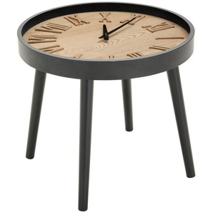 Xora Beistelltisch, Natur, Schwarz, Holz, Metall, Glas, Holzwerkstoff, Kiefer, furniert, rund, Rundrohr, 48x40x48 cm, Wohnzimmer, Wohnzimmertische, Beistelltische, Beistelltische Metall