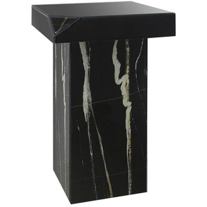 Xora Beistelltisch, Schwarz, Weiß, Glas, Holzwerkstoff, quadratisch, würfelförmig, Sockel, 30x51x30 cm, Wohnzimmer, Wohnzimmertische, Beistelltische