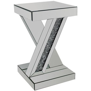 Xora Beistelltisch, Silber, Glas, Holzwerkstoff, rechteckig, eckig, Sockel, 30x50x30 cm, Wohnzimmer, Wohnzimmertische, Beistelltische,