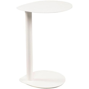 Xora Beistelltisch Fly, Weiß, Metall, oval, Säule, Bodenplatte, 32x46x34 cm, einfacher Aufbau, Wohnzimmer, Wohnzimmertische, Beistelltische,