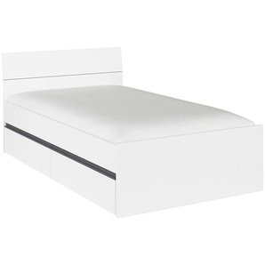 Xora Bett, Grau, Weiß, 120x200 cm, Blauer Engel, Goldenes M, Made in Germany, Lattenrosthöhe individuell einstellbar, in verschiedenen Größen