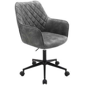 Xora Drehstuhl, Grau, Schwarz, Metall, Kunststoff, Textil, Drehkreuz, 57x88-100x62 cm, Sitzfläche 360° drehbar, Typenauswahl, Arbeitszimmer,