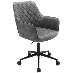 Xora Drehstuhl, Grau, Schwarz, Metall, Kunststoff, Textil, Drehkreuz, 57x88-100x62 cm, Typenauswahl, Sitzfläche 360° drehbar, Arbeitszimmer,