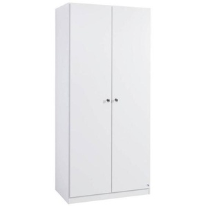 Xora Drehtürenschrank , Weiß , Holzwerkstoff , 4 Fächer , 91x197x54 cm , Blauer Engel, Goldenes M, Made in Germany , Typenauswahl, in verschiedenen Größen erhältlich , Kinder & Jugendmöbel, Jugendmöbel, Jugendkleiderschränke