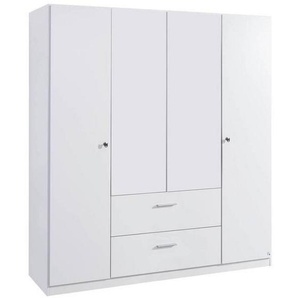 Xora Drehtürenschrank , Weiß , Holzwerkstoff , 5 Fächer , 2 Schubladen , 181x197x54 cm , Blauer Engel, Goldenes M, Made in Germany , Typenauswahl, in verschiedenen Größen erhältlich , Kinder & Jugendmöbel, Jugendmöbel, Jugendkleiderschränke