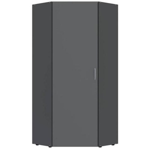 Xora Eckschrank, Graphit, Holzwerkstoff, 5 Fächer, 80x185x80 cm, BQ - Bündnis für Qualität, Made in Germany, DIN EN ISO 9001, Beimöbel erhältlich,