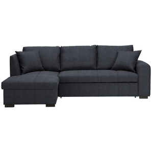 Xora Ecksofa, Dunkelgrau, Textil, 3-Sitzer, Füllung: Schaumstoff, Ottomane links, L-Form, 238x158 cm, Made in EU, Liegefunktion, seitenverkehrt
