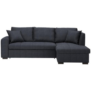Xora Ecksofa, Dunkelgrau, Textil, 3-Sitzer, Füllung: Schaumstoff, Ottomane rechts, L-Form, 238x158 cm, Made in EU, Liegefunktion, seitenverkehrt