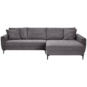 Xora Ecksofa, Dunkelgrau, Textil, 3-Sitzer, Füllung: Schaumstoff, Ottomane rechts, L-Form, 283x174 cm, Stoffauswahl, Wohnzimmer, Sofas & Couches,