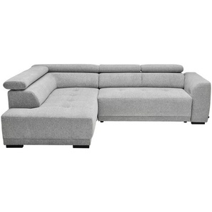 Xora Ecksofa, Hellgrau, Textil, 3-Sitzer, Ottomane links, Eckteil, 284x205 cm, Stoffauswahl, seitenverkehrt erhältlich, Wohnzimmer, Sofas & Couches,