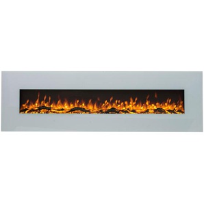 Xora Elektrokamin, Weiß, Metall, Kunststoff, Glas, 183x55x14 cm, Fernbedienung, Flammeneffekt separat schaltbar, Überhitzungsschutz, Dimmer, Freizeit,