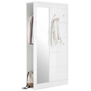 Xora Garderobe, Weiß Hochglanz, Glas, Holzwerkstoff, 100x192x33 cm, Garderobe, Garderoben-Sets