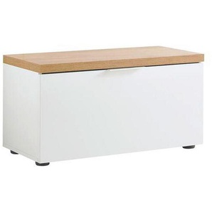 Xora Garderobenbank, Weiß, Eiche, Metall, 2-Sitzer, 80x42x38 cm, erweiterbar, Garderobe, Garderobenbänke, Garderobenbänke