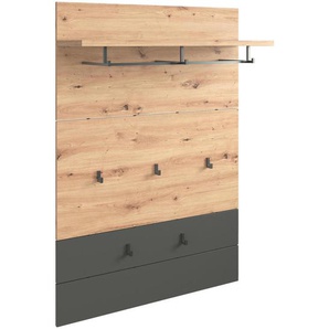 Xora Garderobenpaneel, Anthrazit, Eiche, Holzwerkstoff, 85x126.7x28 cm, Garderobe, Garderobenpaneele, Garderobenpaneele
