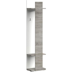 Xora Garderobenpaneel, Weiß, Eiche, 50x207x30 cm, Aufhängemöglichkeit, Hutablage, Garderobe, Garderobenpaneele, Garderobenpaneele