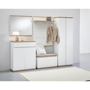 Xora Garderobenschrank, Weiß, Eiche Artisan, Holzwerkstoff, 5 Fächer, 70x200x37.8 cm, Beimöbel erhältlich, Garderobe, Garderobenschränke,