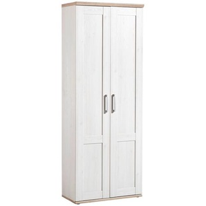 Xora Garderobenschrank, Weiß, Holzwerkstoff, 4 Fächer, 76x200x38 cm, Garderobe, Garderobenschränke, Garderobenschränke