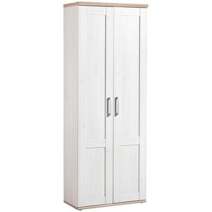 Xora Garderobenschrank, Weiß, Holzwerkstoff, 4 Fächer, 76x200x38 cm, Garderobe, Garderobenschränke
