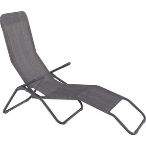 Xora Gartenliege, Anthrazit, Braun, Metall, Textil, 56x96x145 cm, klappbar, Gartenmöbel, Gartenliegen