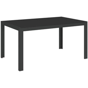 Xora Gartentisch, Anthrazit, Metall, Glas, rechteckig, eckig, 140x90x72 cm, rostfrei, wetterbeständig, Gartenmöbel, Gartentische, Gartentische