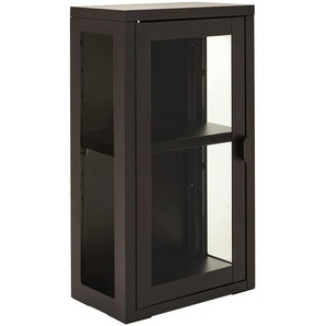 Xora Hängevitrine, Schwarz, Metall, 1 Fächer, 32x57x18 cm, Typenauswahl, hängend, Wohnzimmer, Wohnwände, Vitrinenschränke