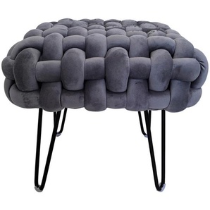 Xora Hocker Amy, Grau, Schwarz, Metall, Textil, quadratisch, 44x41x44 cm, Wohnzimmer, Hocker, Sitzhocker