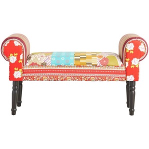 Xora Hocker, Blau, Grün, Mehrfarbig, Rot, Schwarz, Weiß, Holz, Textil, Kiefer, massiv, Patchwork, 100x54x30 cm, Stoffauswahl, Wohnzimmer, Hocker, Sitzhocker